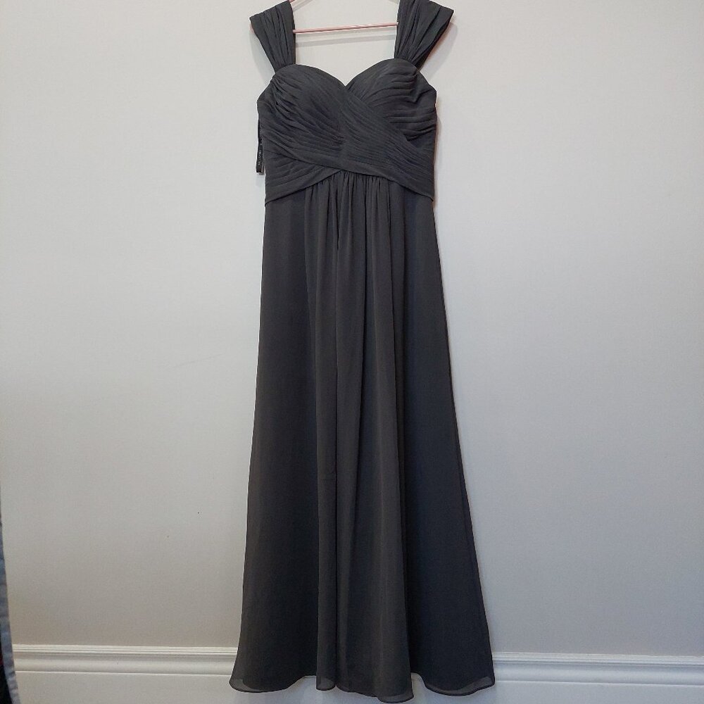 Bill Levkoff Gray Maxi Bridesmaid/Formal Dress, Size 10